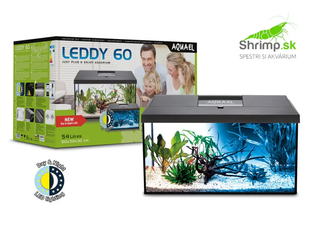 Akváriový set AQUAEL LEDDY DAY&NIGHT 60 BLACK (čierny, 54 l )