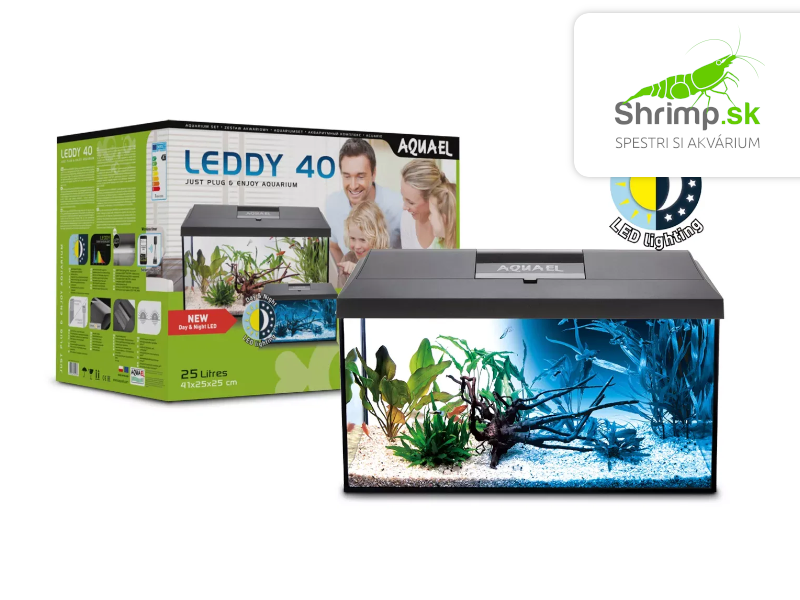 Aquael LEDDY Day&Night 40 akváriový set čierny 25 l