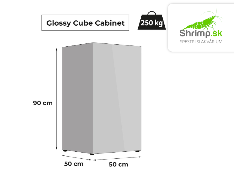 Aquael Skrinka Glossy CUBE 50 sivá