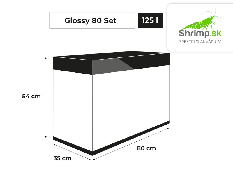 Aquael Akváriový set Glossy 80 čierny, 125 l