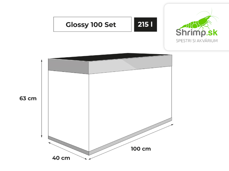 Aquael Akváriový set Glossy 100 sivý, 215 l
